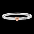 Contrast Color Striped Heart Thin Band Ring