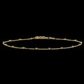 Delicate Box Chain Bracelet Adorned With Gold Beads