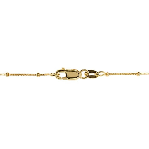Delicate Box Chain Bracelet Adorned With Gold Beads