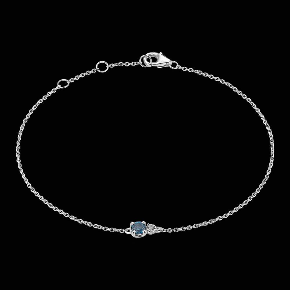Delicate Silver Bracelet Adorned With Two Stones