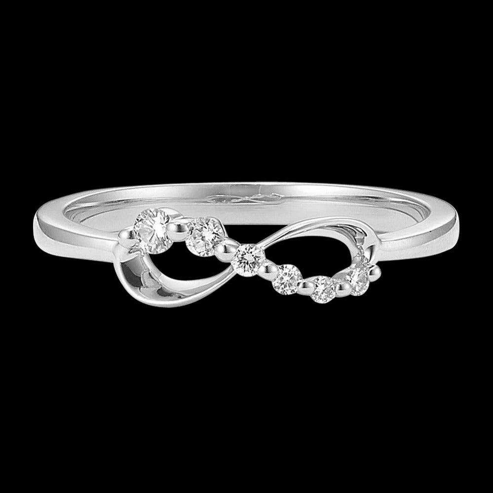 Infinity Symbol Pavé Silver Ring