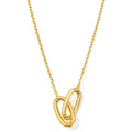 Interlocking Double Ring Geometric Gold Clavicle Necklace