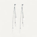 Long Tassel Silver Stud Earrings