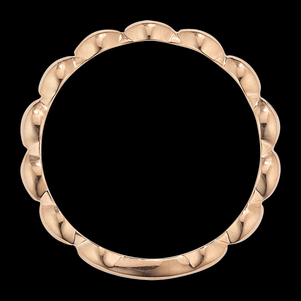 Rose Gold Textured Bead Surface Band Ring
