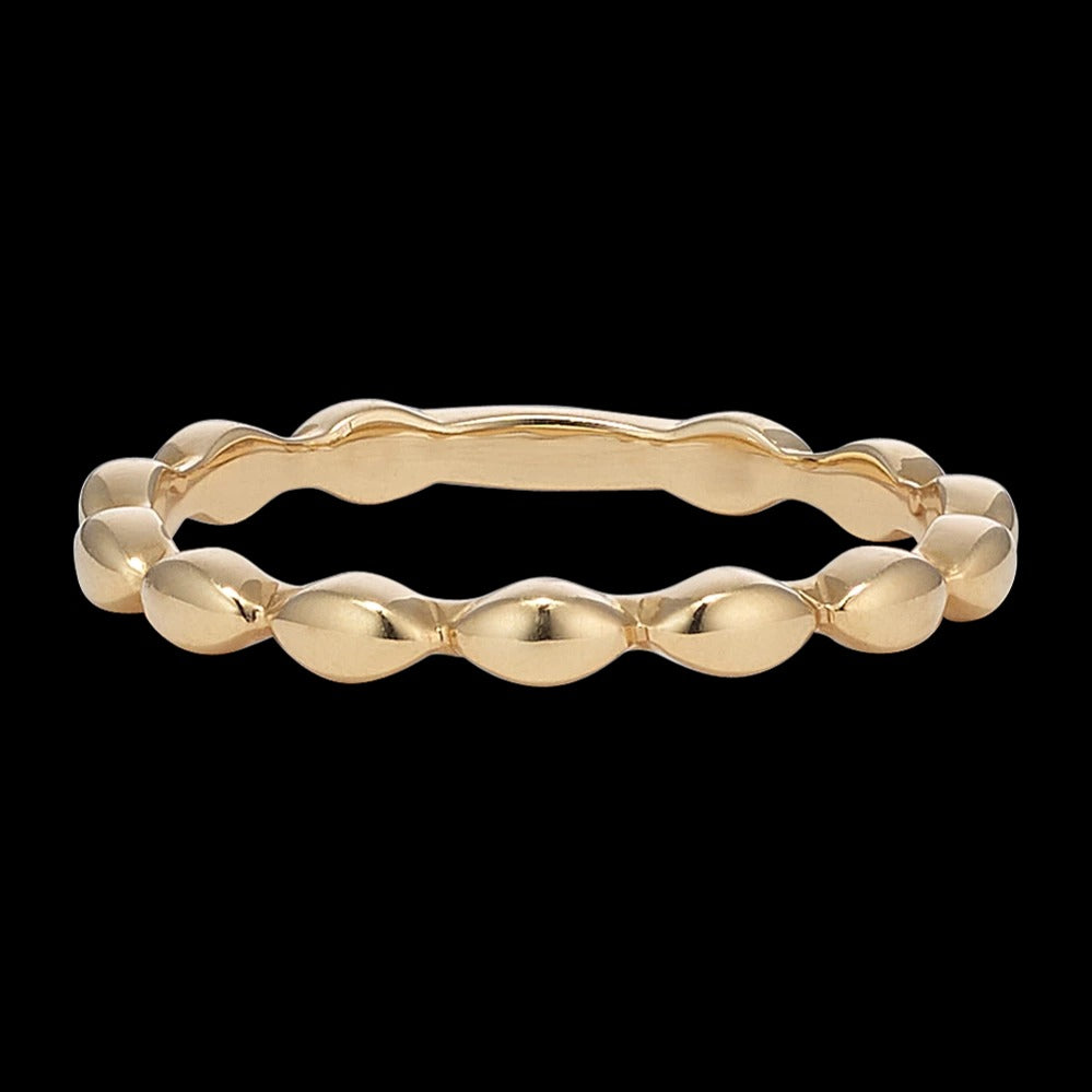 Rose Gold Textured Bead Surface Band Ring