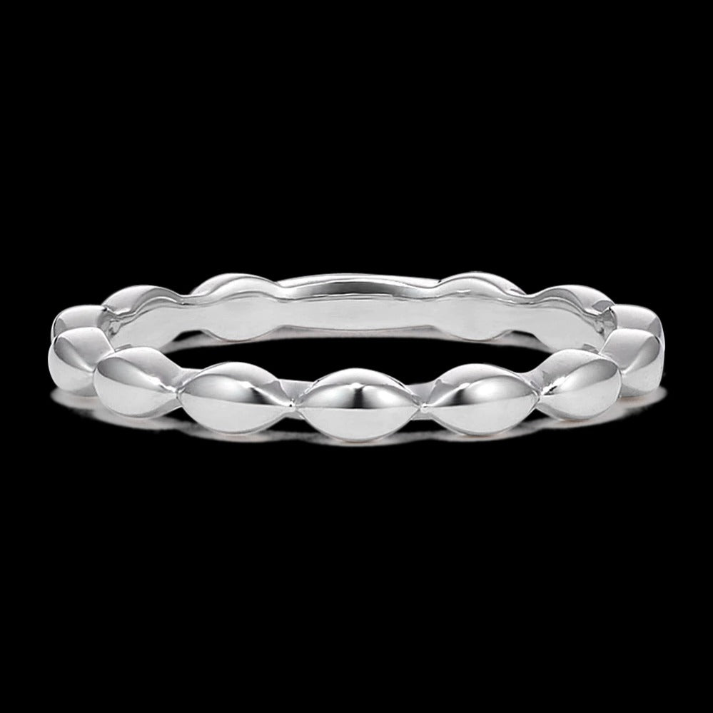 Rose Gold Textured Bead Surface Band Ring