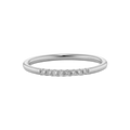 Sterling Silver Band Ring With Fine Diamond Setting