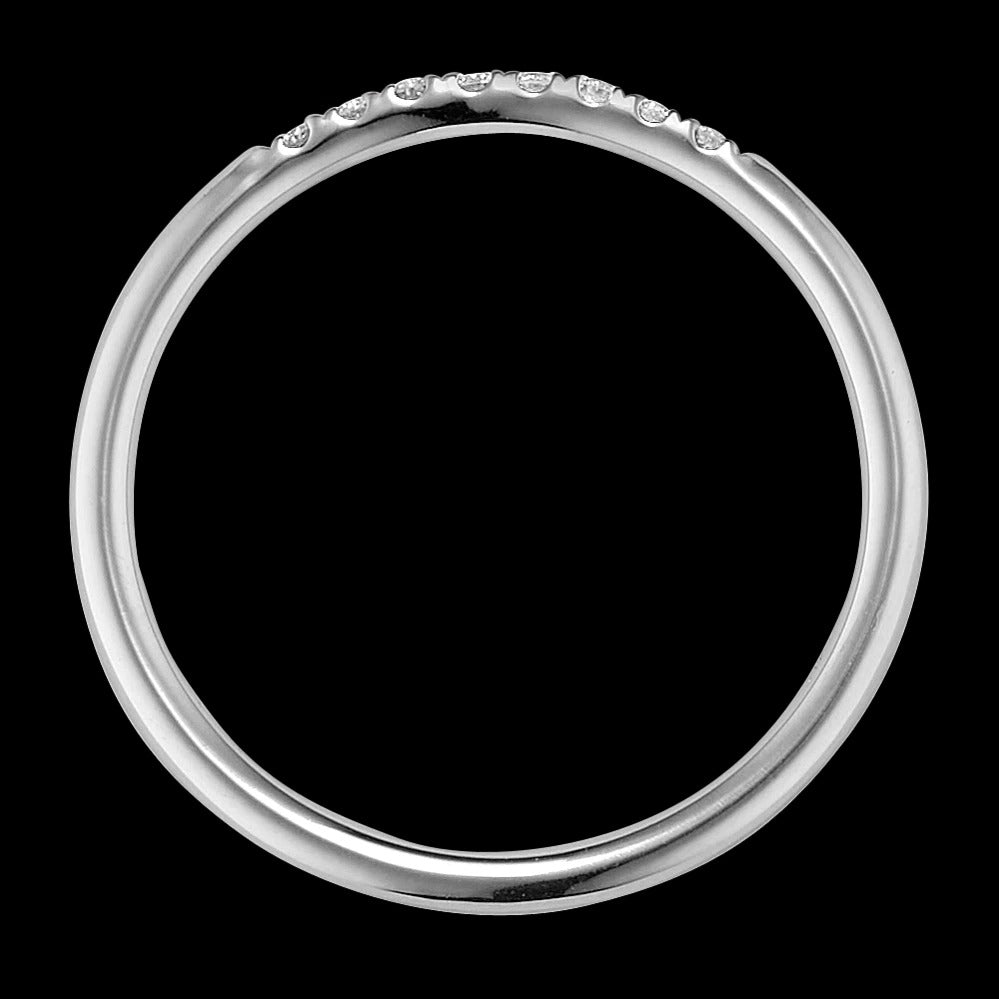 Sterling Silver Band Ring With Fine Diamond Setting