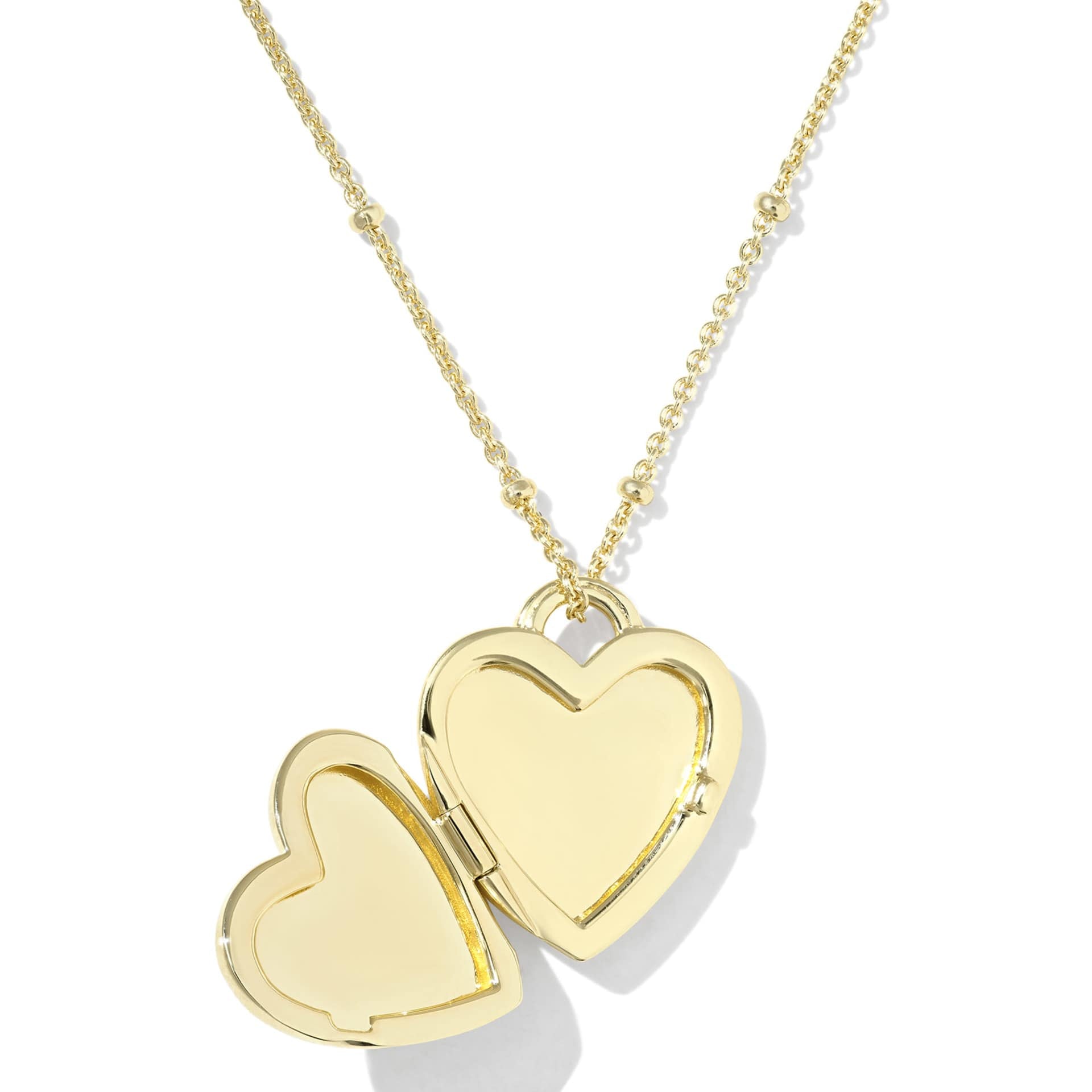 Textured Heart Gold Necklace With Diamond Accents